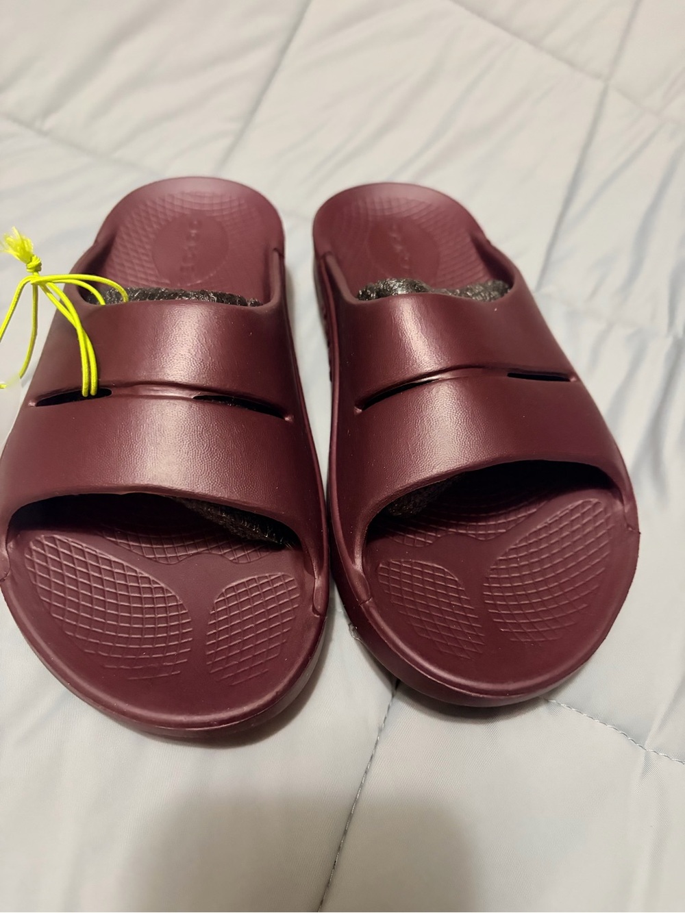 OOFOS Men's/Women's Slide Sandals in Burgundy